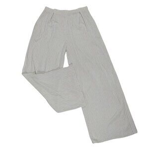 Vienna Sky Womens Striped Wide-Leg Pants XL Rayon/Linen Blend White/Black.
